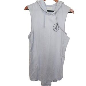 Cotton On Garments Sleeveless Hoodie Graphic Print Light Blue XS Skeleton Hand
